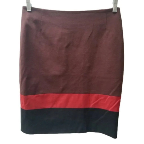 Akris Punto Colour Block Skirt Viscose Wool 8 - Picture 1 of 7